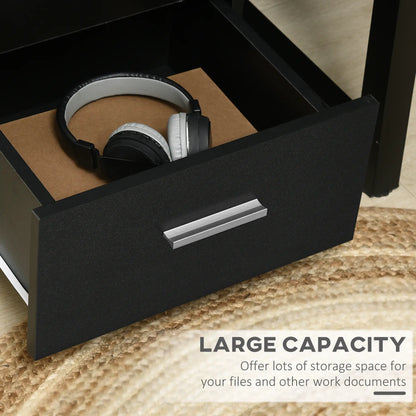 Mobile 3 Drawer File Cabinet with Wheels, Lock, Keys, Black Office Cabinets & Cupboards at Gallery Canada
