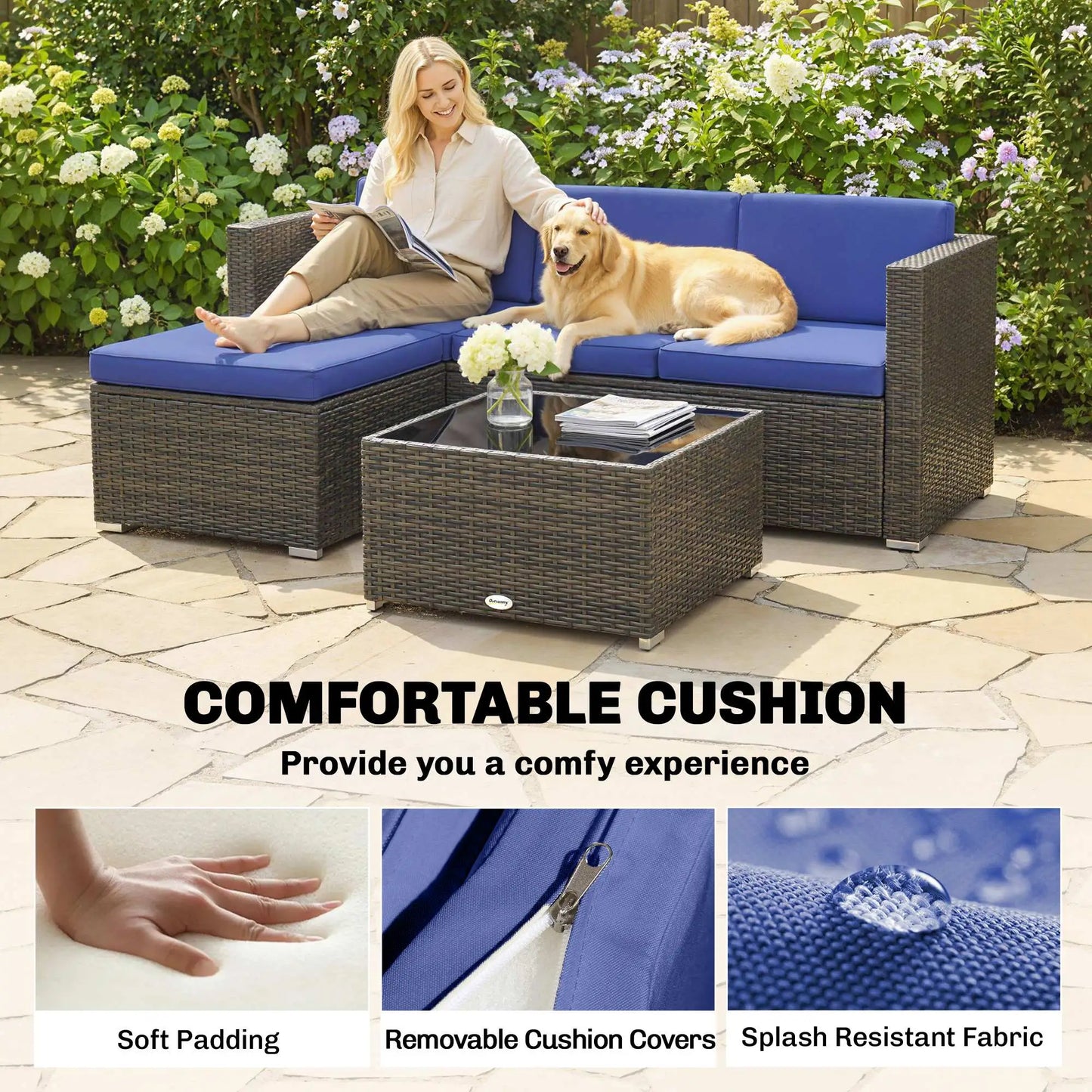Patio Furniture Set, 3 Pieces, PE Rattan Wicker, Glass Top Table Patio Furniture Sets at Gallery Canada