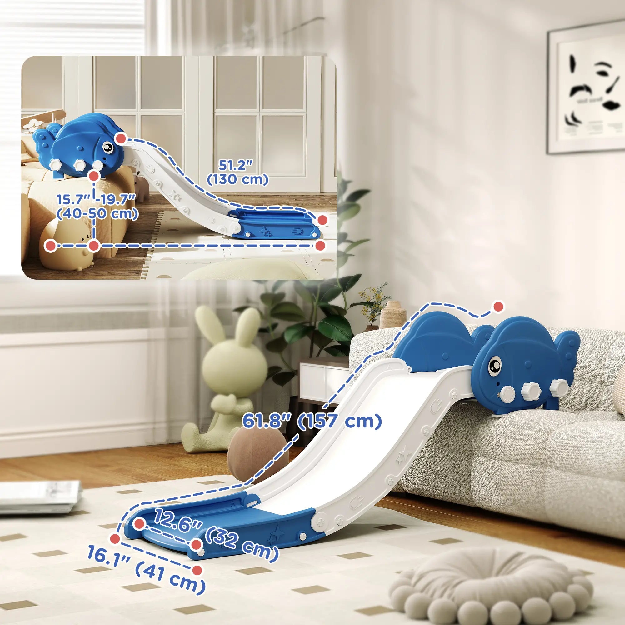 Toddler Couch Slide, Easy Assemble, Storage, 18-48 Months, Blue Gym Sets & Swings at Gallery Canada
