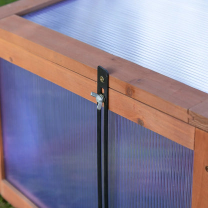 39" x 26" x 16" Wooden Cold Frame, Tilted Top Cover, Polycarbonate Planter Box, Brown Greenhouses at Gallery Canada