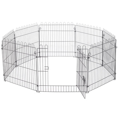 24inch 8-Panel Foldable Dog Playpen, Black Houses, Kennels & Pens at Gallery Canada