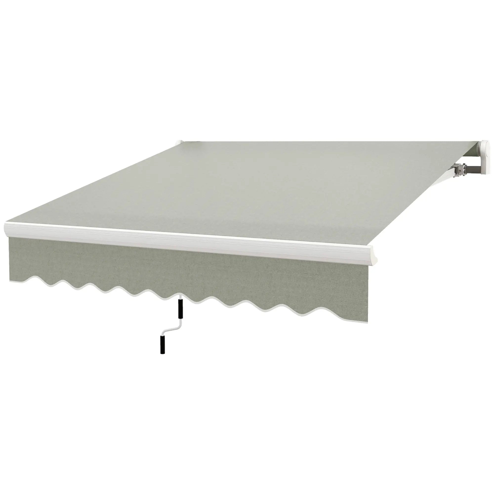 8'x7' Patio Awning, Manual Retractable Sun Shade, Light Grey Patio Awnings Light Grey at Gallery Canada