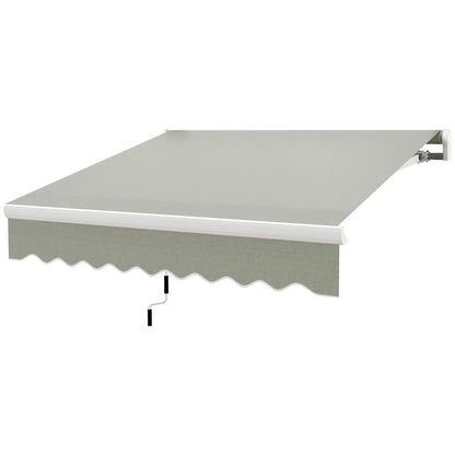 8'x7' Patio Awning, Manual Retractable Sun Shade, Light Grey Patio Awnings Light Grey at Gallery Canada