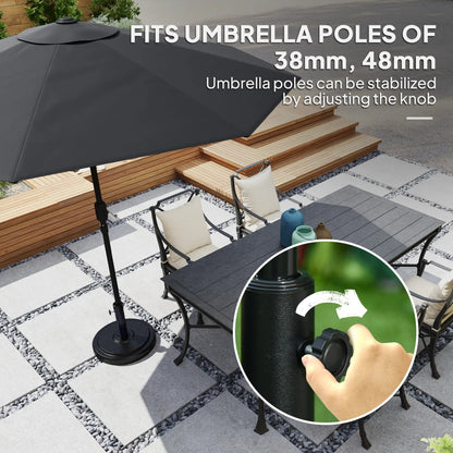 48 Lbs Patio Umbrella Base, Round HDPE, For 1.5" Or 1.9" Poles, Φ18.9" X 15.2" H, Black Umbrella Bases at Gallery Canada
