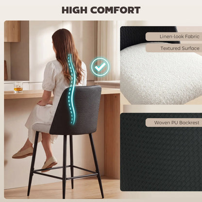 Counter Height Bar Stools Set of 2, 26", Black Bar Stools at Gallery Canada