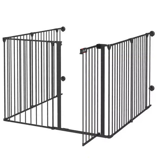 Adjustable Dog Playpen, Puppy Fence Indoor, 6-Panel, 35''H Houses, Kennels & Pens Black at Gallery Canada