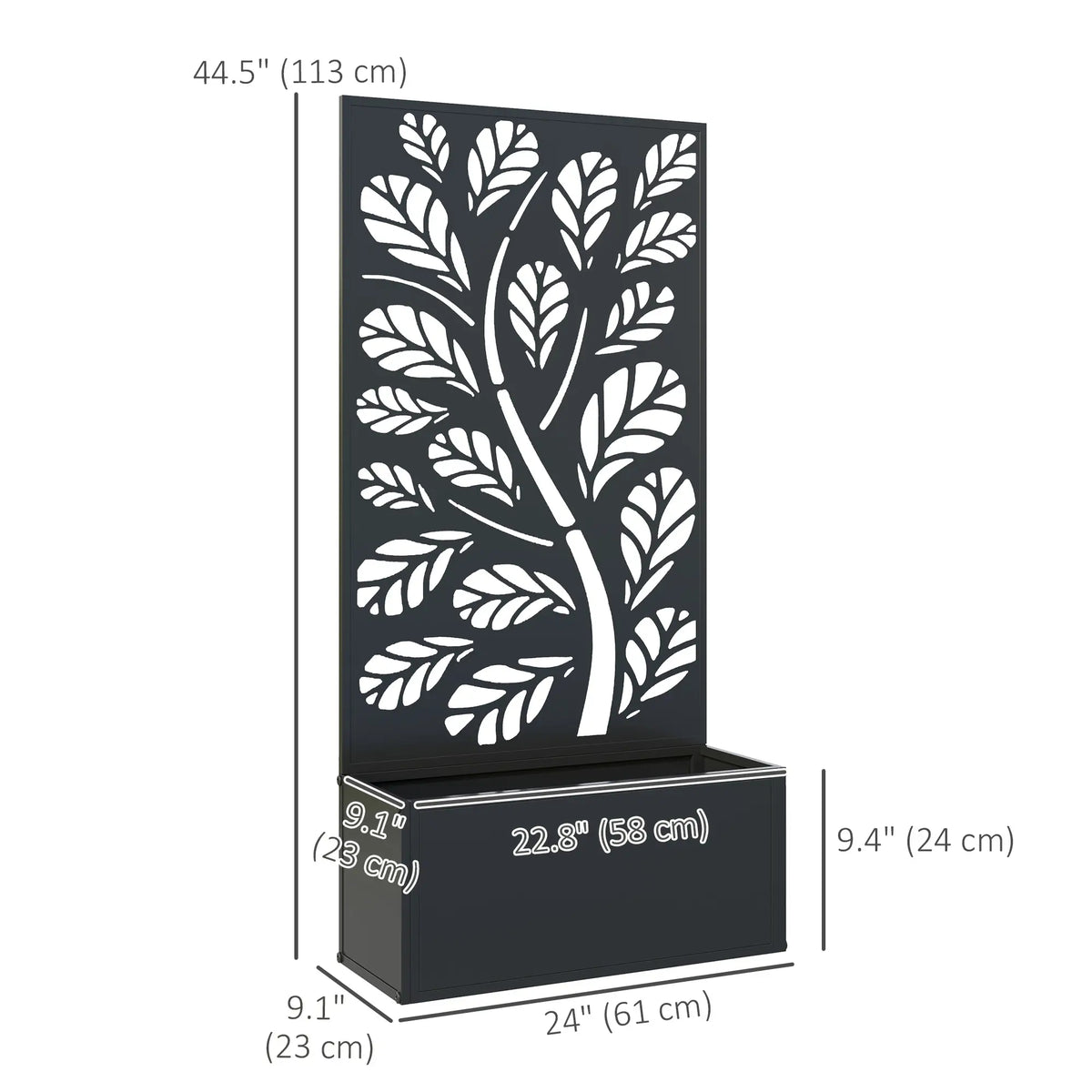 Metal Raised Garden Bed With Privacy Panel, Outdoor Planter Box Raised Garden Beds at Gallery Canada