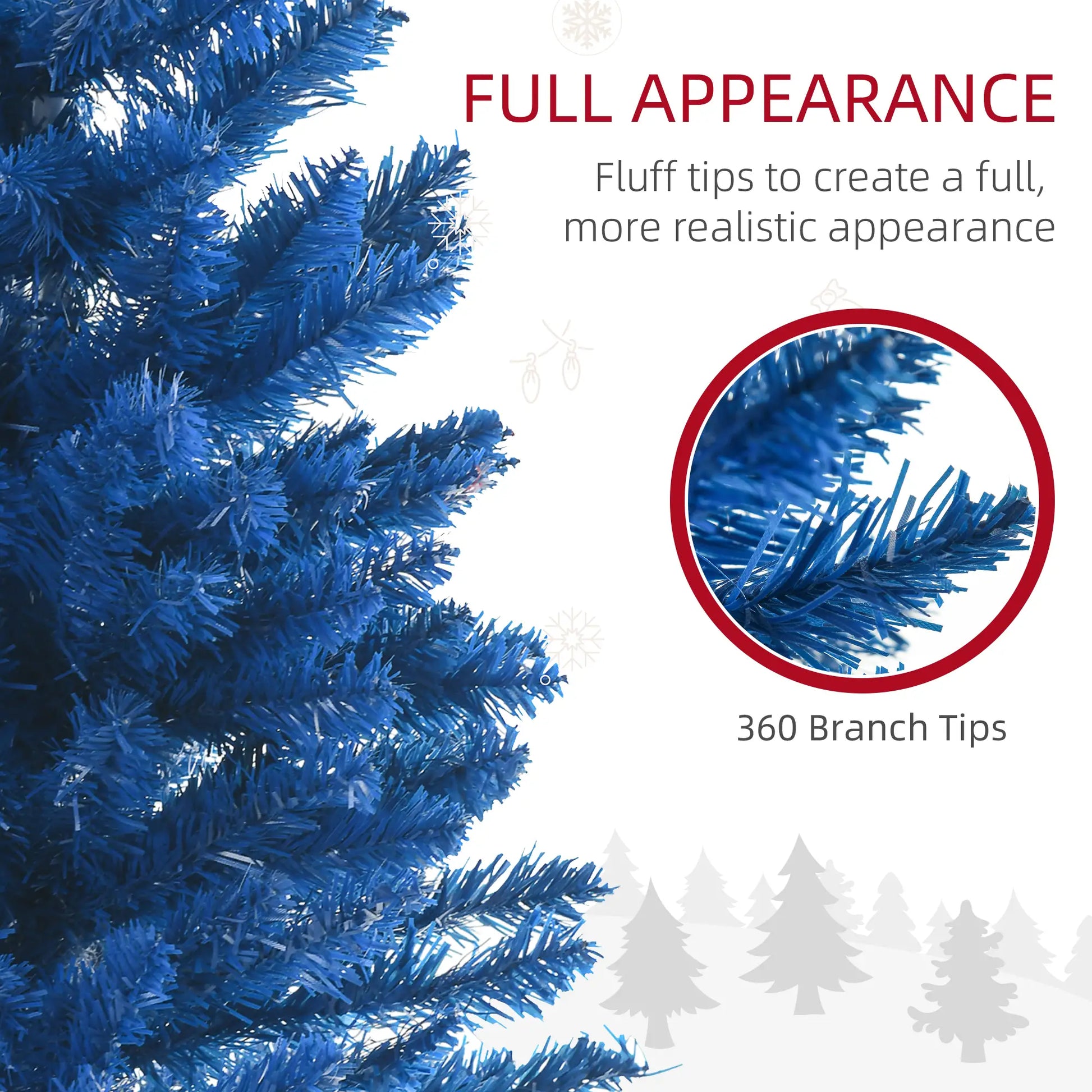 6ft Pencil Christmas Tree, Skinny Artificial, Deep Blue Pencil Christmas Trees at Gallery Canada