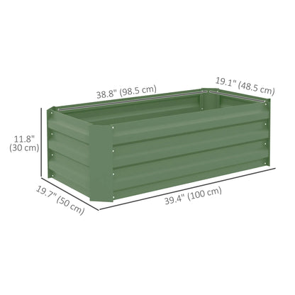 Steel Raised Garden Bed Set, 39"x20"x12", Green