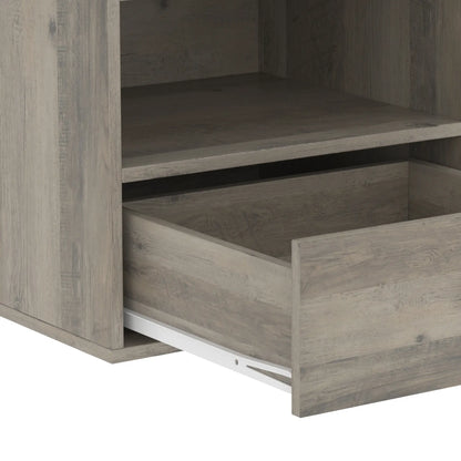 Floating Nightstands Set of 2, Drawer, Marble Top, Natural