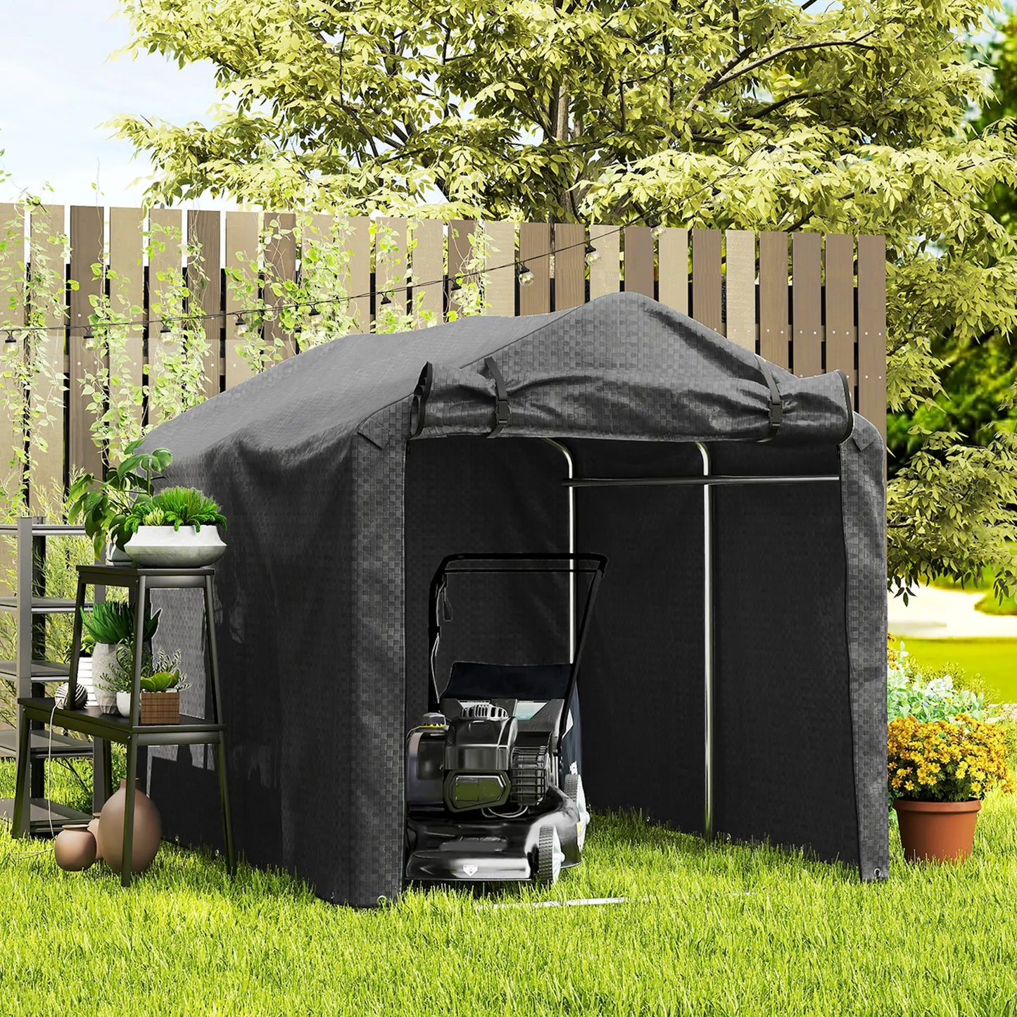 Outdoor Storage Shed, UV Resistant Bike Tent, Portable for Motorcycle, Black Portable Shed at Gallery Canada