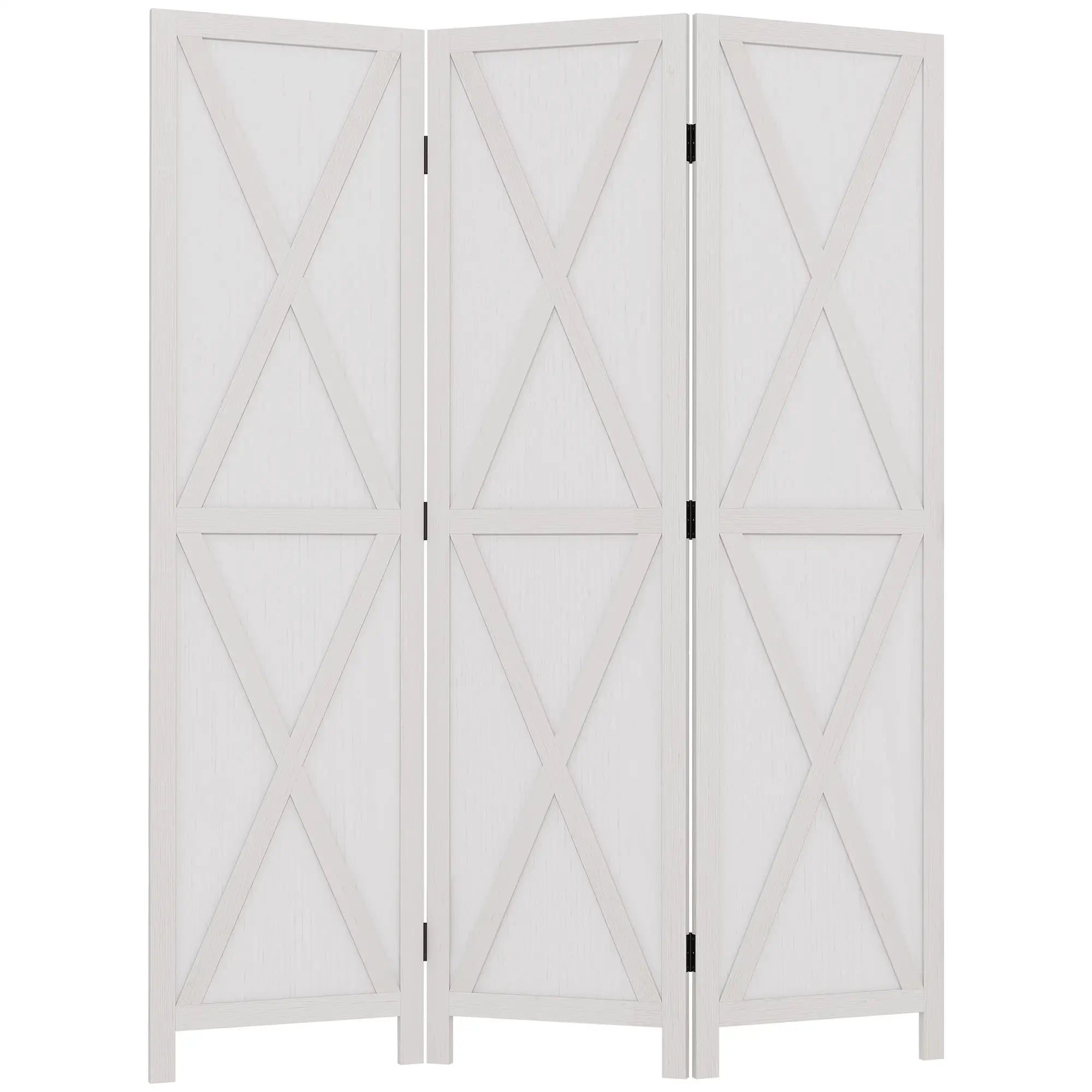 3-Panel Wall Partition, Foldable Wooden Frame 5.6FT, White Room Dividers White at Gallery Canada