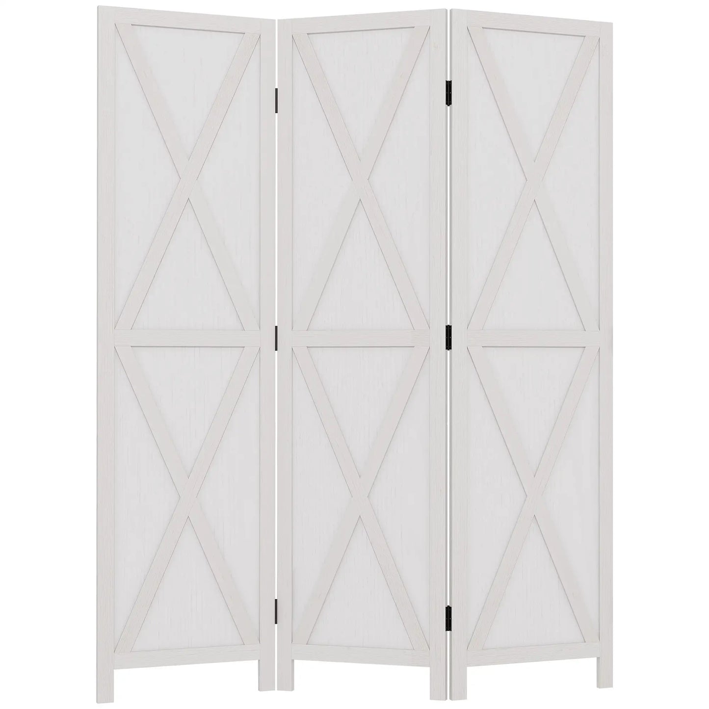 3-Panel Wall Partition, Foldable Wooden Frame 5.6FT, White Room Dividers White at Gallery Canada