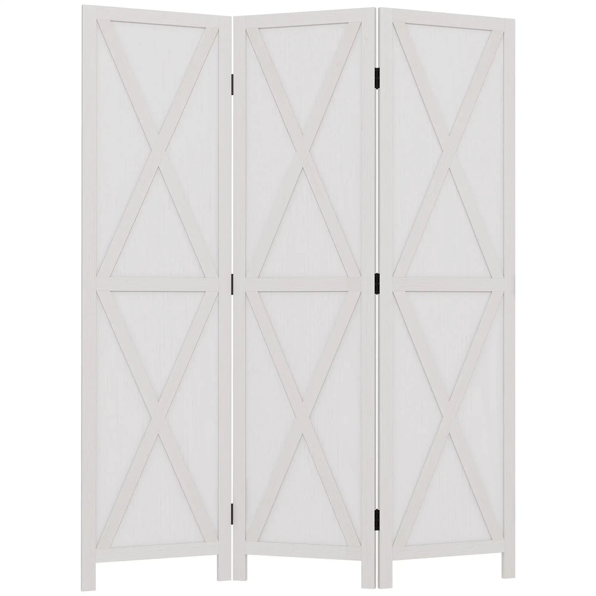 3-Panel Wall Partition, Foldable Wooden Frame 5.6FT, White Room Dividers White at Gallery Canada