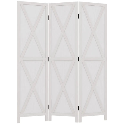3-Panel Wall Partition, Foldable Wooden Frame 5.6FT, White Room Dividers White at Gallery Canada