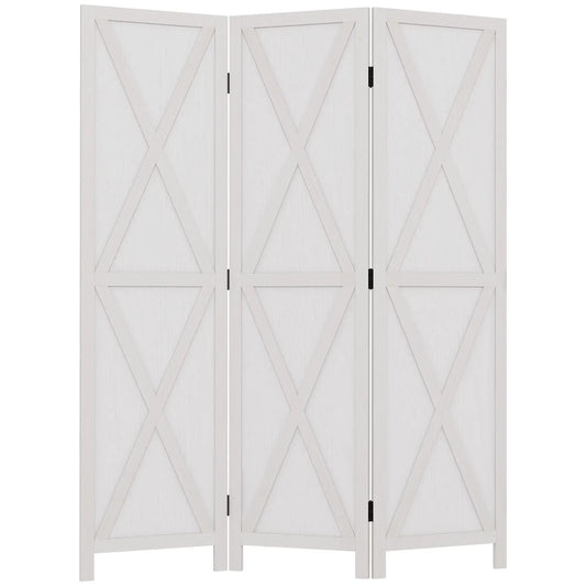 3-Panel Wall Partition, Foldable Wooden Frame 5.6FT, White Room Dividers White at Gallery Canada