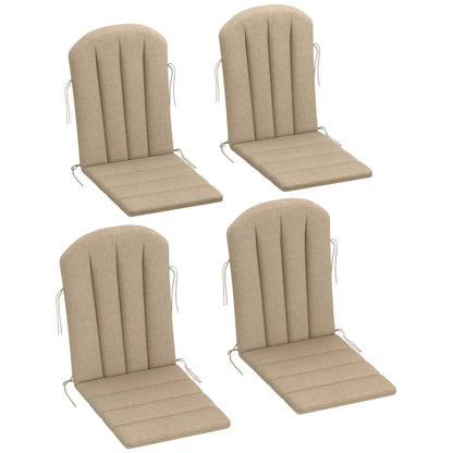 Set Of 4 Patio Chair Cushions, High Back Adirondack, High-Density Foam, Beige Patio Chair Cushions at Gallery Canada
