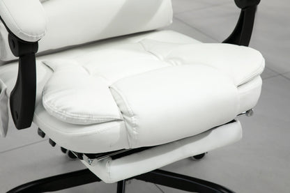 7-Point Vibrating Massage Chair, Reclining Office Chair, Adjustable Height, White Executive & Manager Chairs at Gallery Canada