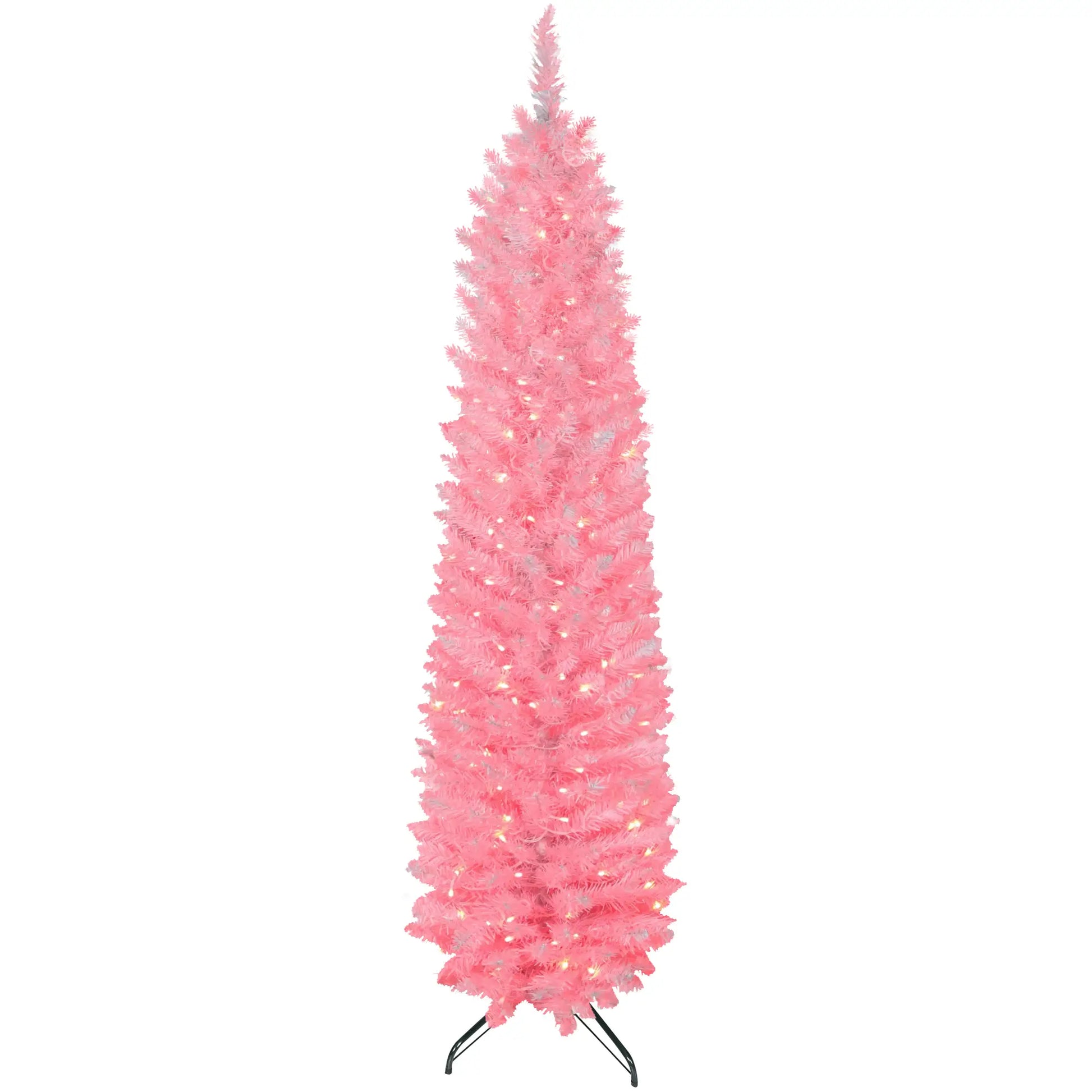 6ft Christmas Tree, Colorful DIY LEDs, Hinged Pencil, Remote, Timer, White Pencil Christmas Trees White at Gallery Canada