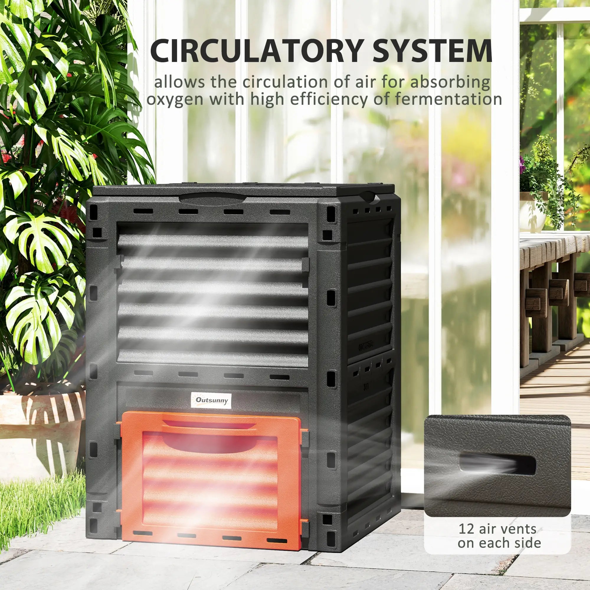 Outdoor Compost Bin, Fast Soil Creation, 80 Gallon, Orange Outdoor Compost Bin at Gallery Canada