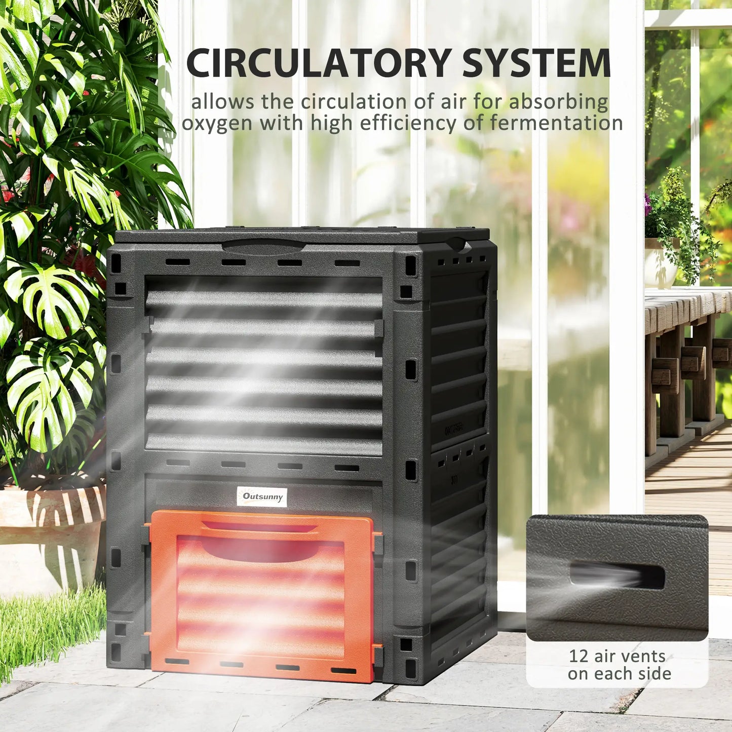 Outdoor Compost Bin, Fast Soil Creation, 80 Gallon, Orange Outdoor Compost Bin at Gallery Canada