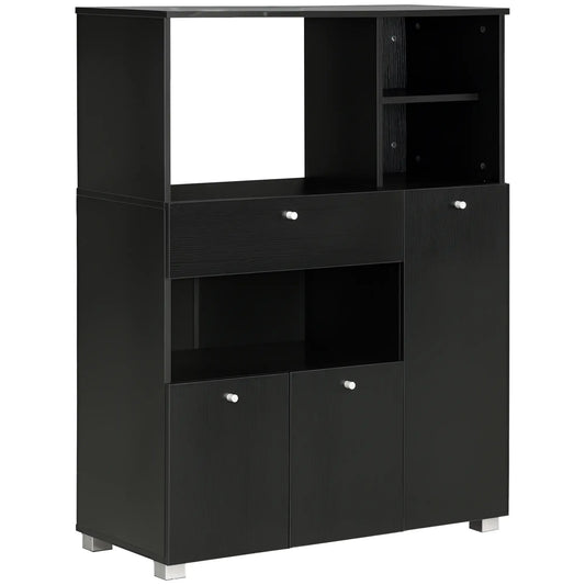 Compact Kitchen Pantry, Buffet Server Hutch, Microwave Stand, Black Kitchen Pantry Cabinets Black at Gallery Canada