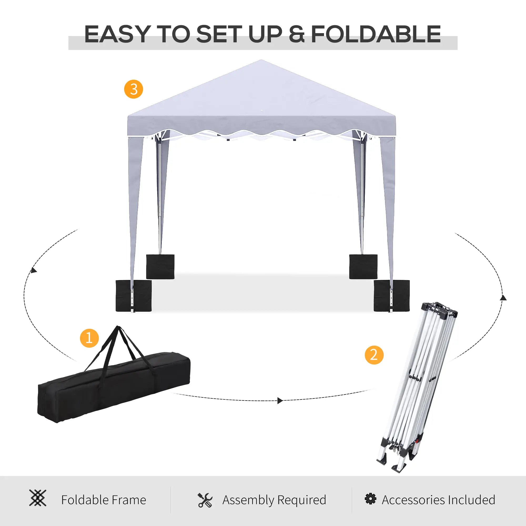 10' x 10' Pop Up Canopy Tent, Adjustable Height, Carry Bag, White Pop Up Canopies at Gallery Canada