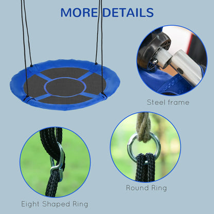 43.25" Saucer Swing, Adjustable Rope Seat, Indoor Outdoor, Blue Gym Sets & Swings at Gallery Canada