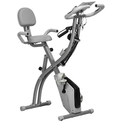 Folding Exercise Bike, 8-Level Magnetic Resistance, Adjustable Seat, Grey Exercise & Stationary Bikes Grey at Gallery Canada