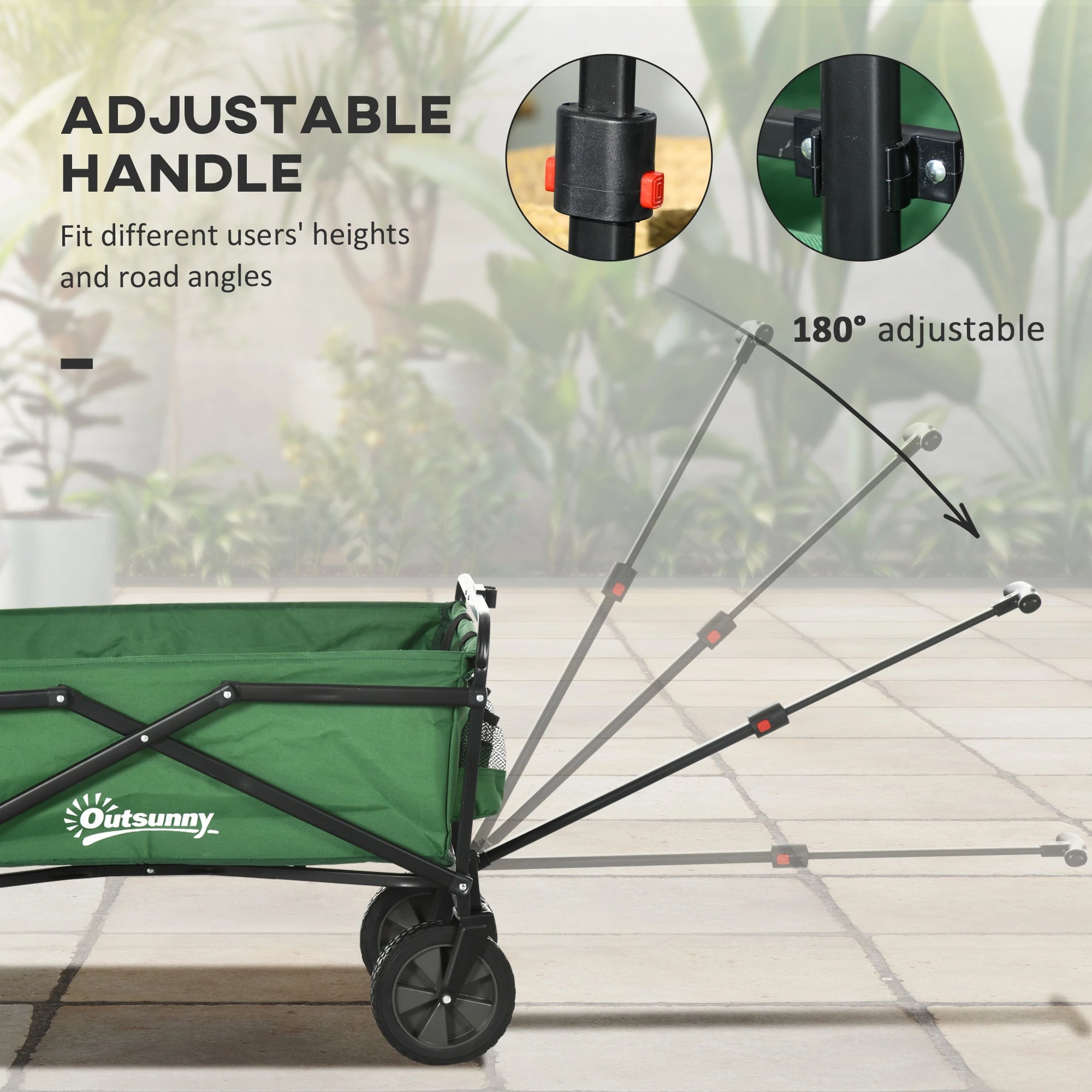 Folding Wagon Cart, Heavy Duty Outdoor Utility, Collapsible Garden Trolley, Steel Frame, Oxford Fabric Folding Garden Carts at Gallery Canada