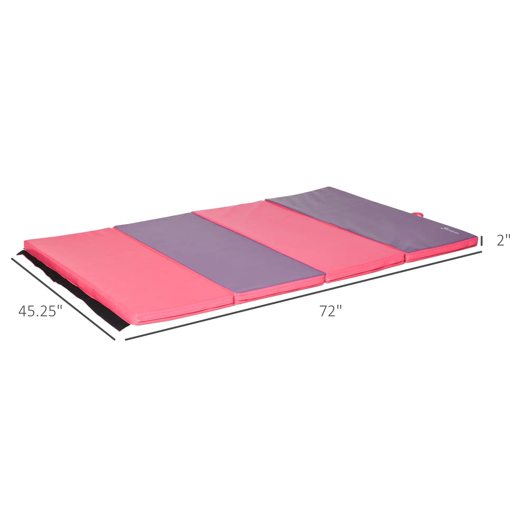 4'x6'x2'' Folding Gymnastics Tumbling Mat, Exercise Mat with Carrying Handles for Yoga, MMA, Martial Arts, Stretching, Core Workouts, Pink and Purple Gymnastics Mats at Gallery Canada