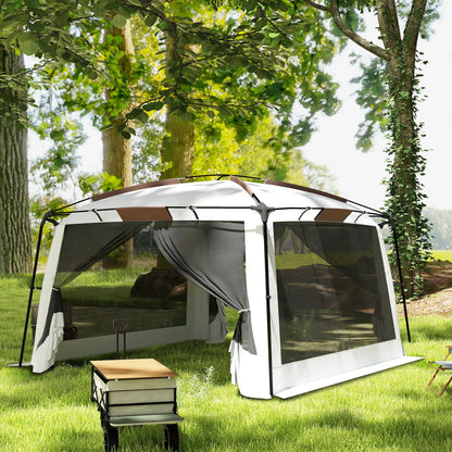 12' x 12' Screen Tent, UV50+ Protection, Fits 6-8 People, White Camping Tents at Gallery Canada