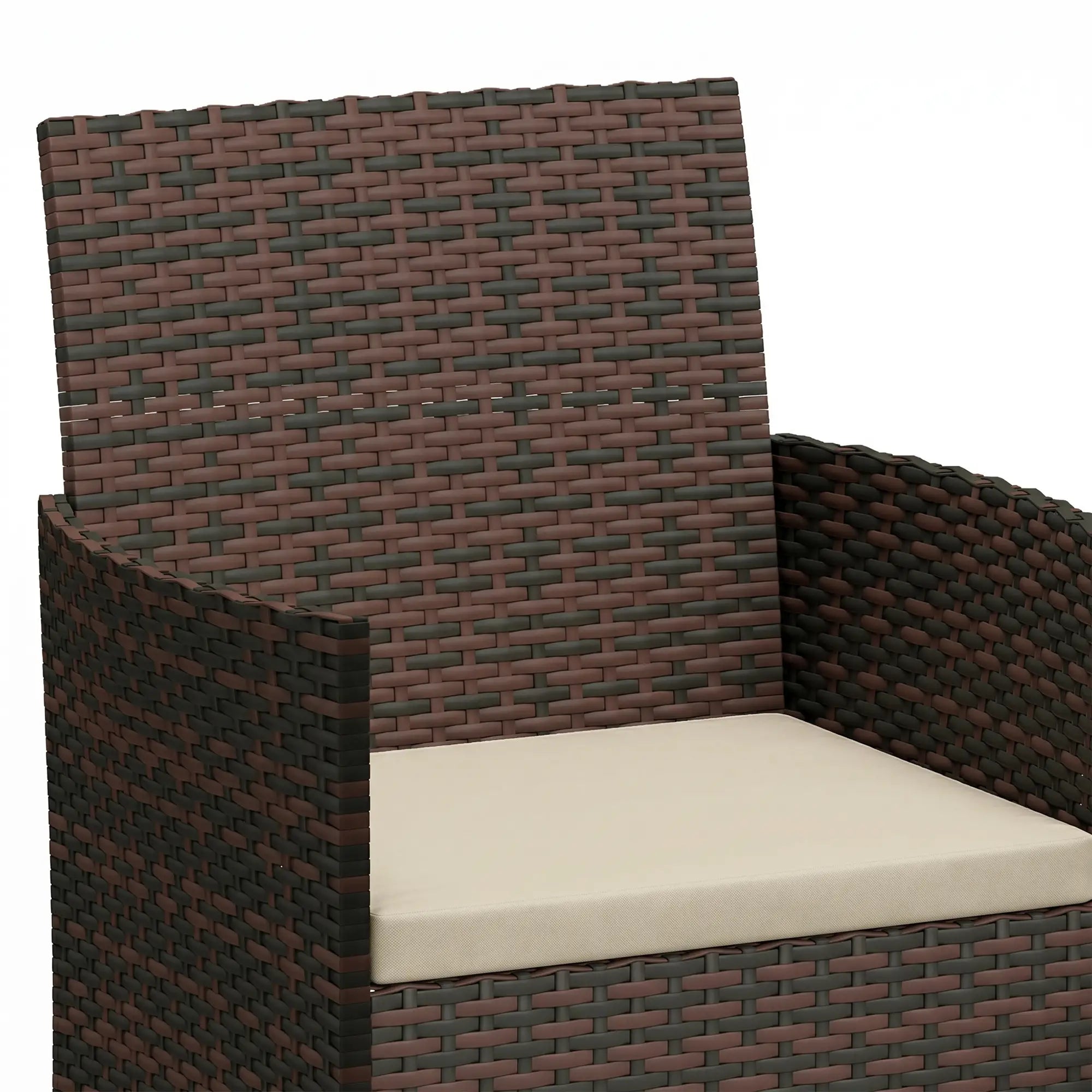 3 Piece Wicker Bistro Set, 2-Tier Glass Top Table, Khaki Bistro Sets at Gallery Canada