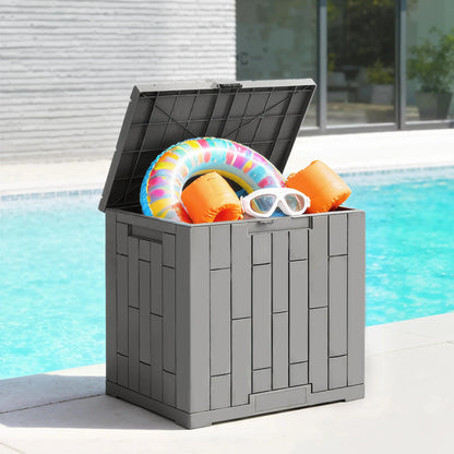 30 Gallon Resin Deck Box, Lockable Outdoor Storage, Splash And UV Resistant Patio Storage Boxes at Gallery Canada