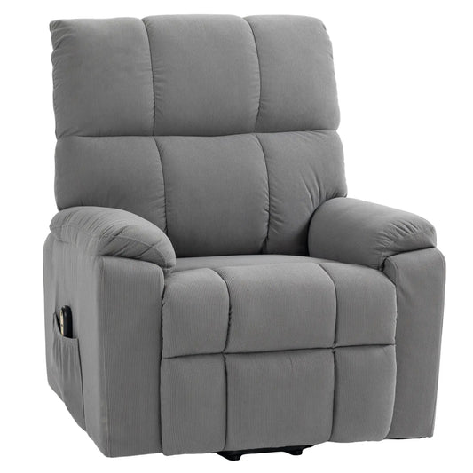 Electric Recliner Lift Chair, Microfibre Upholstered, Remote, Grey Electric Power Lift Chairs Grey at Gallery Canada