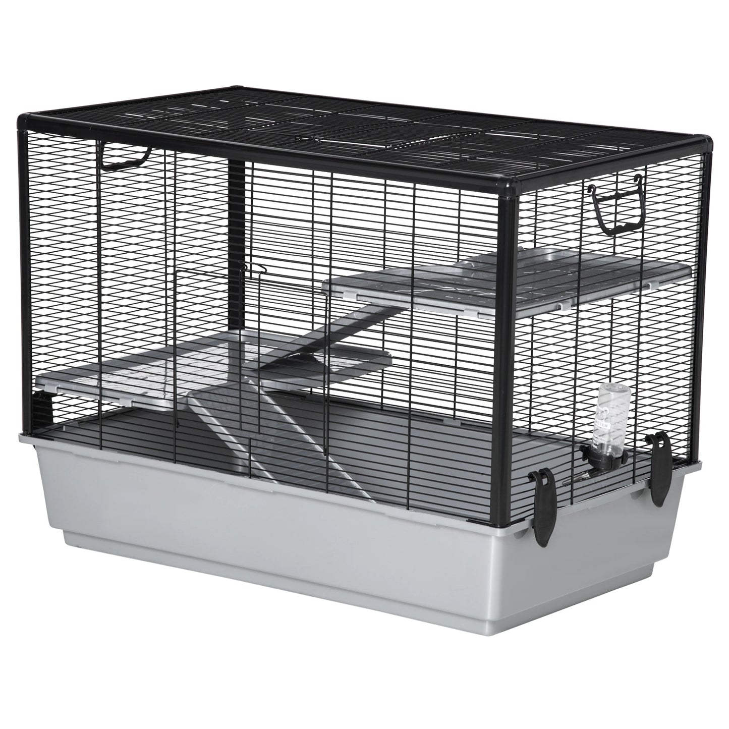 3-Tier Hamster Cage, Guinea Pig Cage, 31.5"x19"x23", Grey Houses & Habitats Grey at Gallery Canada