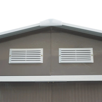 9x6 Galvanized Steel Garden Shed, Double Doors, Foundation Kit, Grey Sheds at Gallery Canada