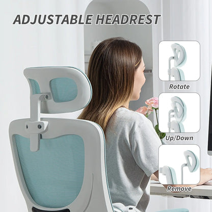 High Back Office Chair, Mesh Computer Chair, Adjustable Height, Light Blue Office Chairs at Gallery Canada
