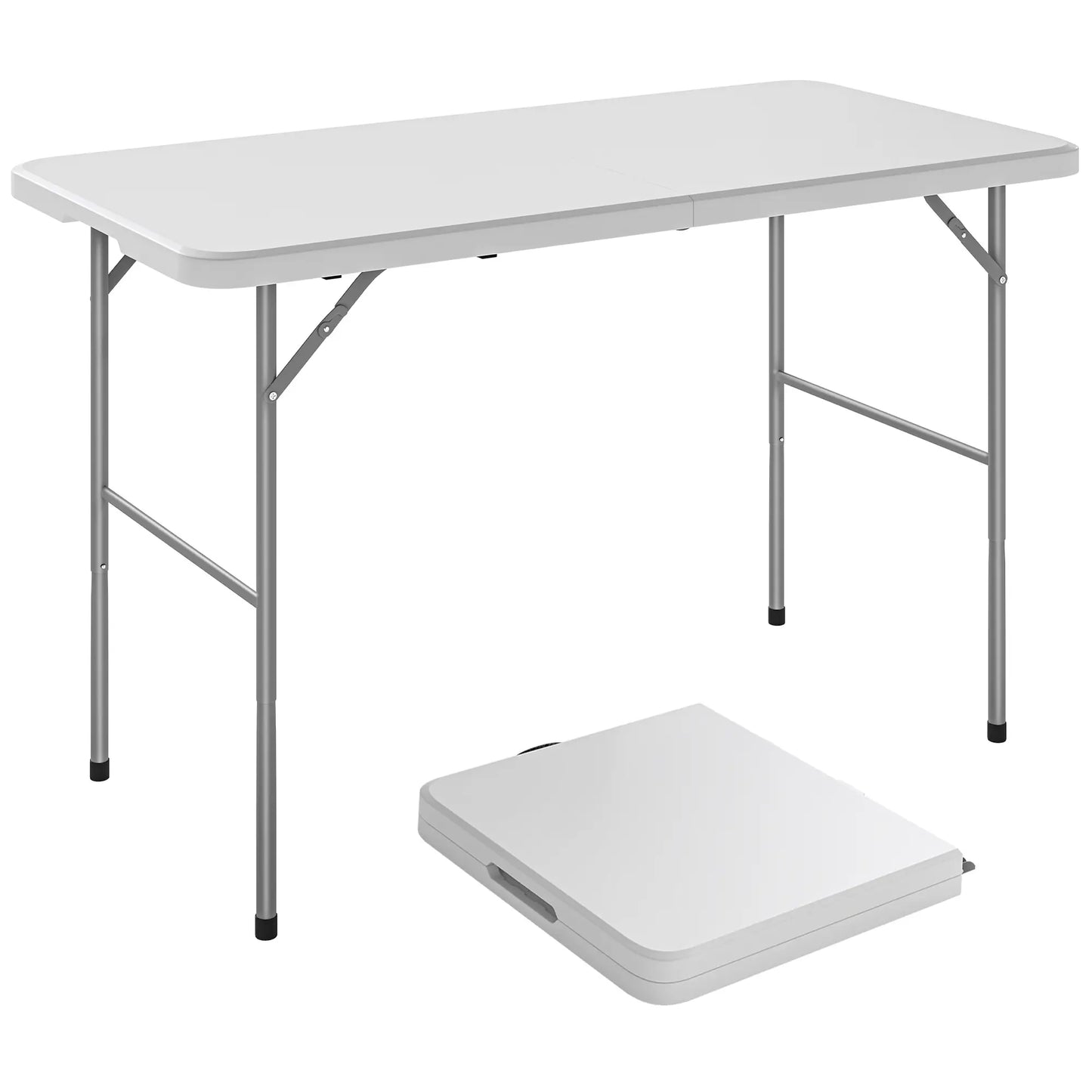 47" x 24" Folding Camping Table, White, Adjustable Height, Indoor Outdoor, White Picnic Tables & Camping Chairs at Gallery Canada