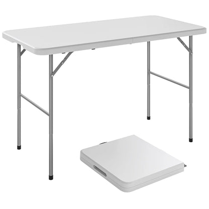 47" x 24" Folding Camping Table, White, Adjustable Height, Indoor Outdoor, White Picnic Tables & Camping Chairs at Gallery Canada
