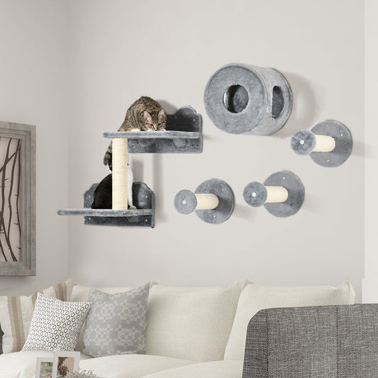 Pet Wall-mounted Climbing Shelf Set, Grey - Gallery Canada