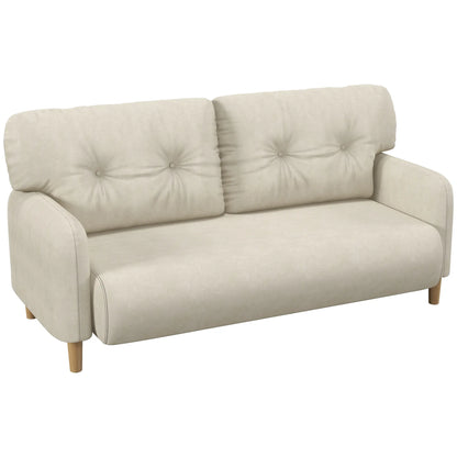 58" 2 Seat Sofa, Modern Love Seat, Upholstered Couch, Solid Wood Frame, Beige 2-Seater Sofas Beige at Gallery Canada
