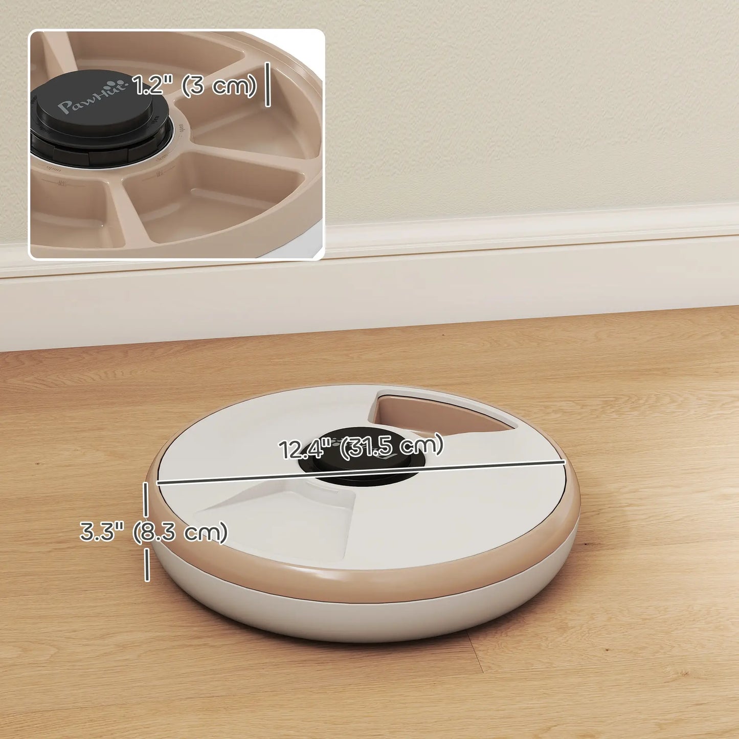 Automatic Cat Feeder, Dry Wet Food, 6 Trays, Battery Powered, Light Brown Dog Bowls at Gallery Canada