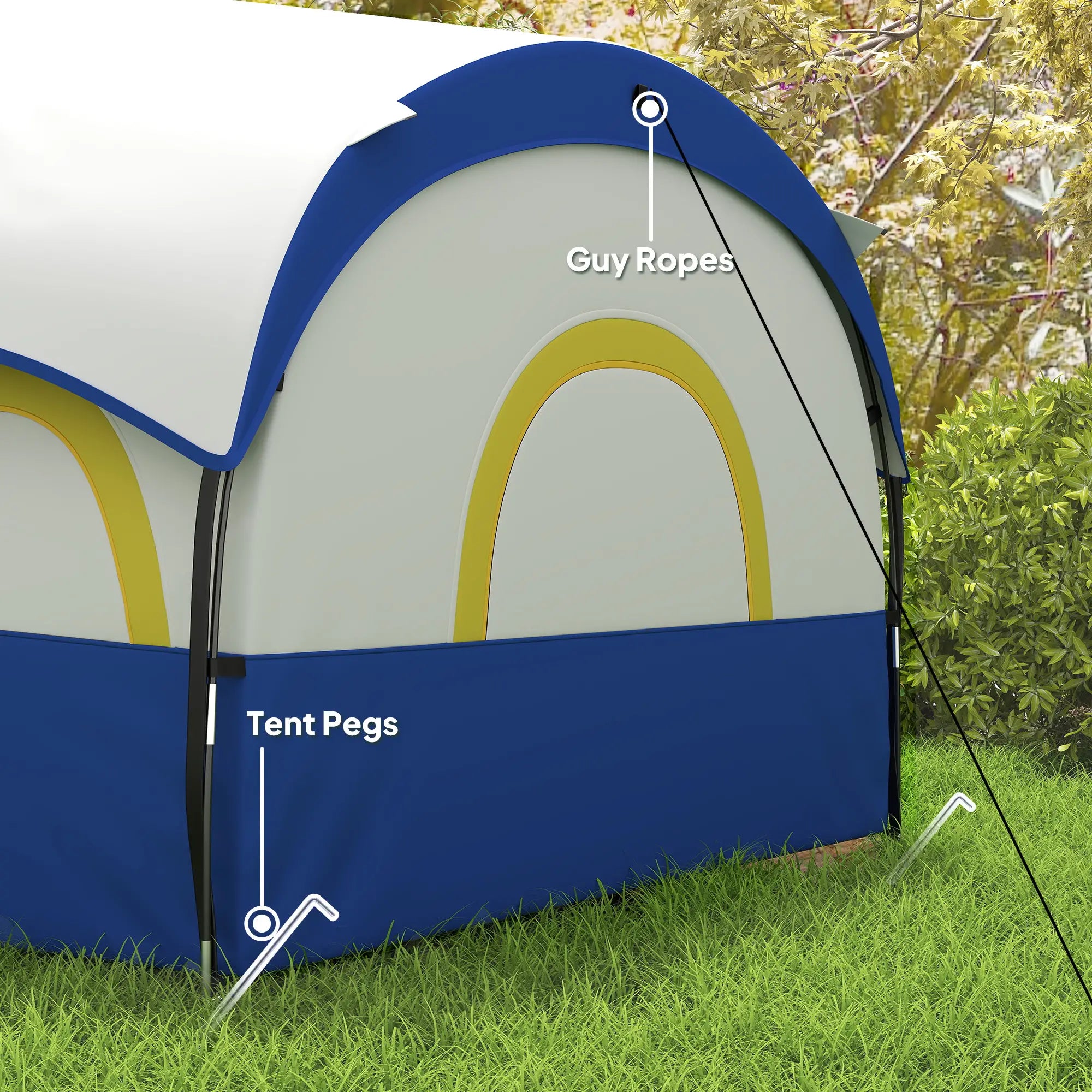 4-6 Person Camping Tent, 3 Room, 3000mm Waterproof, UPF30+, Blue Camping Tents at Gallery Canada