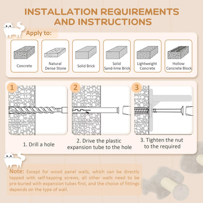 4PCs Cat Wall Shelves, Steps, Scratching Posts, Ladder, Platforms Cat Climbing Wall at Gallery Canada