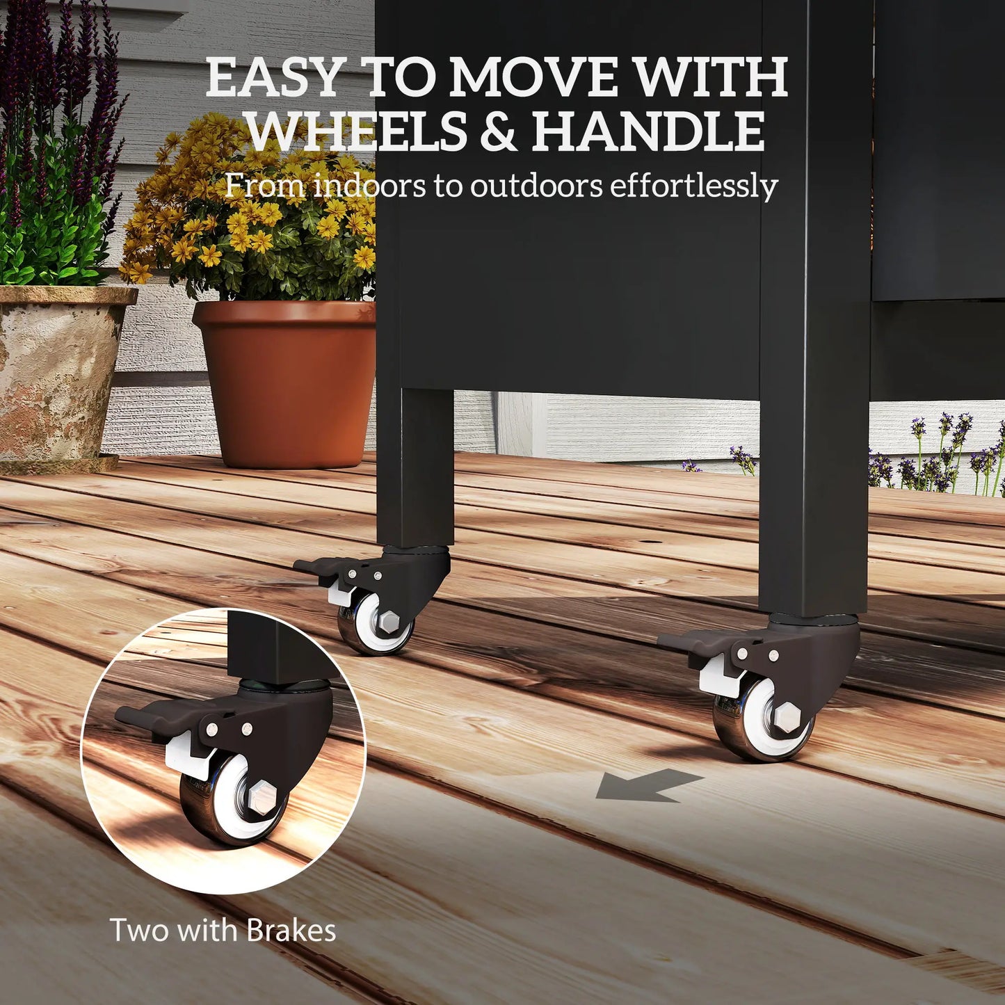 Outdoor Grill Cart Table With Foldable Side Table, 45.7"x19.7", Black Outdoor Grill Carts at Gallery Canada