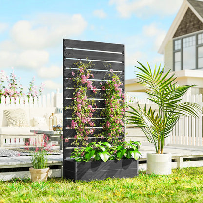 Trellis Planter for Climbing Plants, Raised Garden Bed, Outdoor, Black Raised Garden Beds at Gallery Canada