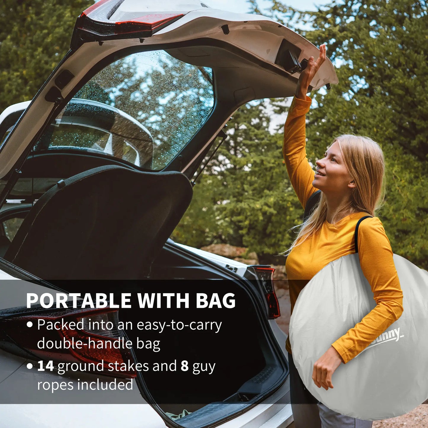 11' x 11.5' Screen Tent, Pop Up Gazebo, Portable Carry Bag, 2 Doors, Beige Camping Tents at Gallery Canada