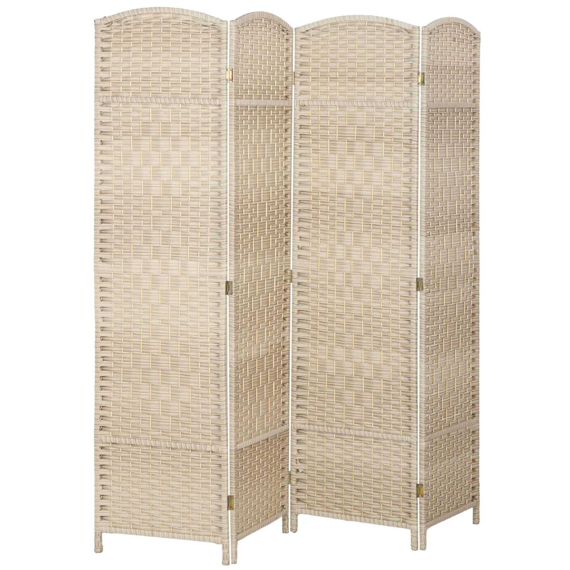 6 Ft Tall Folding Room Divider, 4 Panel Privacy Screen, Light Oak Room Dividers at Gallery Canada