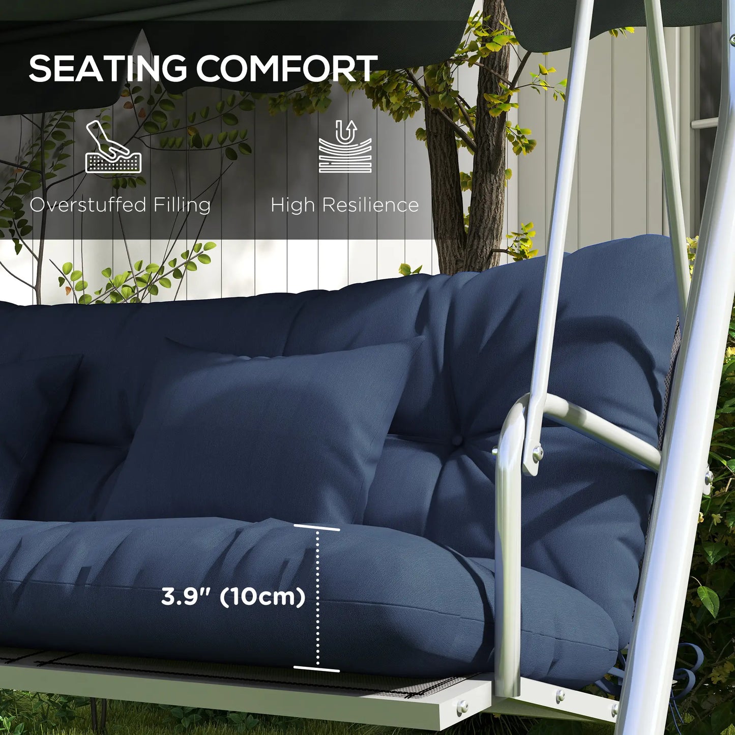 4-Piece Patio Chair Cushion Set, with Ties, Navy Blue Patio Chair Cushions at Gallery Canada